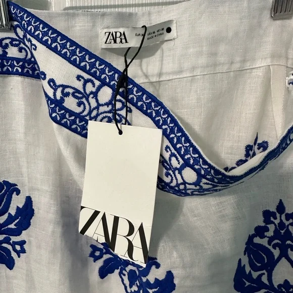 ☀️ New! ZARA Embroidered Midi Skirt - Picture 4 of 16